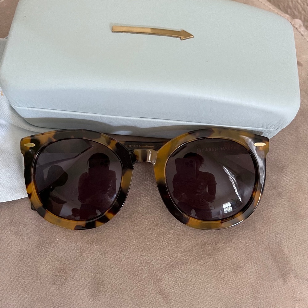 Karen Walker Super Duper Strength 55mm Sunglasses-  Tortoise